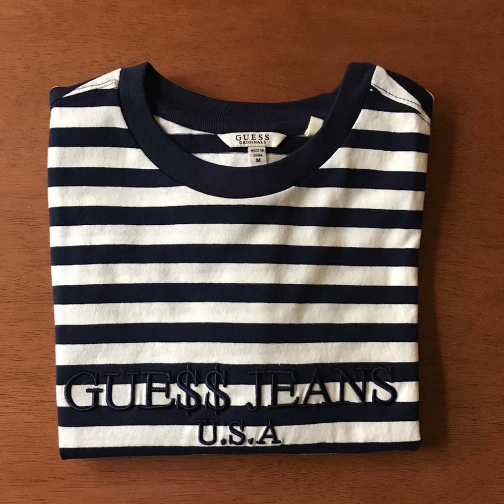 Asap Rocky Guess “Navy” Striped Tee
